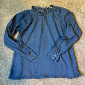 LOFT Chambray Long Sleeve Blouse